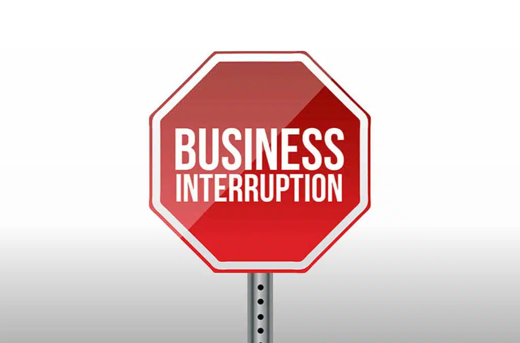 graphic image of a business interruption sign